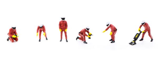 Tarmac T64F-007-RED Figuren "Pit Crew" rot Parts Maßstab 1:64 Diecast Metall