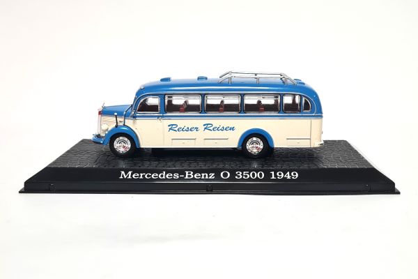 Atlas 7163106 Mercedes-Benz O 3500 "Reiser Reisen" 1949 weiß/blau Maßstab 1:72 Modell (NOS)