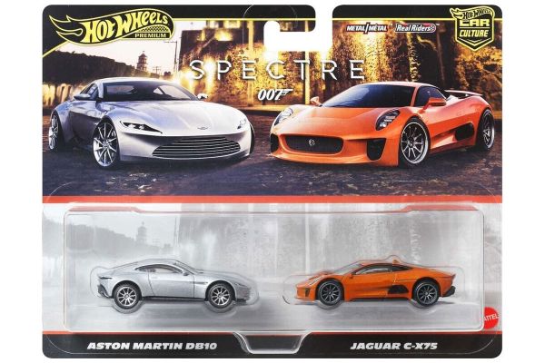 Hot Wheels HBL96-JBL04 Aston Martin DB10 silber & Jaguar C-X75 orange - Premium 2er Set 1:64