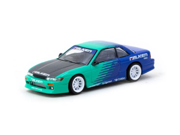 Tarmac T64G-025-FA VERTEX Nissan Silvia (S13) Falken grün/blau 1:64