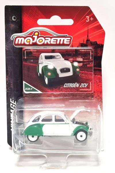 Majorette 212052010 Citroen 2CV weiss/grün (253A-4) - Vintage Maßstab 1:64 Modellauto