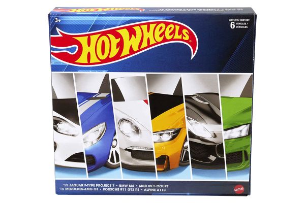 Hot Wheels HDH51 Geschenkset "Europäische Modelle" Multipack Maßstab ca. 1:64 Modellauto