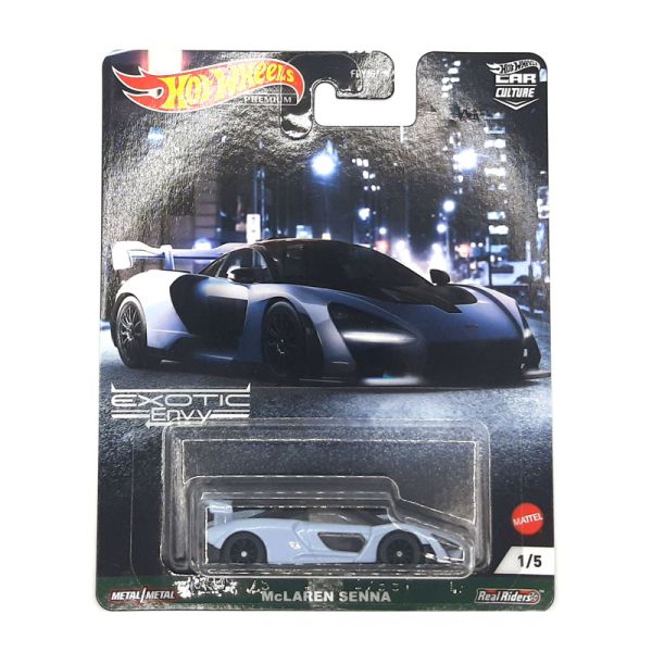 Hot Wheels FPY86-GRJ78 McLaren Senna hellblau - Exotic Envy 1/5 Maßstab 1:64 Modellauto