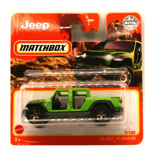 Matchbox HFR81 Jeep Gladiator 2020 hellgrün metallic 7/100 Maßstab 1:64 Modellauto 2022-1