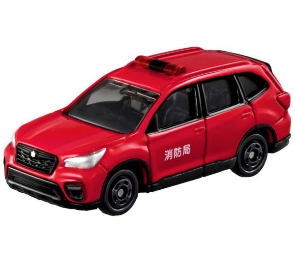 Tomica TO099 Subaru Forester Feuerwehr rot 2018 Maßstab 1:65 Modellauto