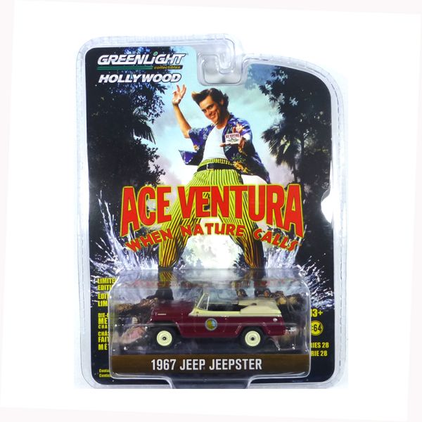 Greenlight 44880-F Jeep Jeepster bordeaux &quot;Ace Ventura&quot; - Hollywood 28 Maßstab 1:64 Modellauto
