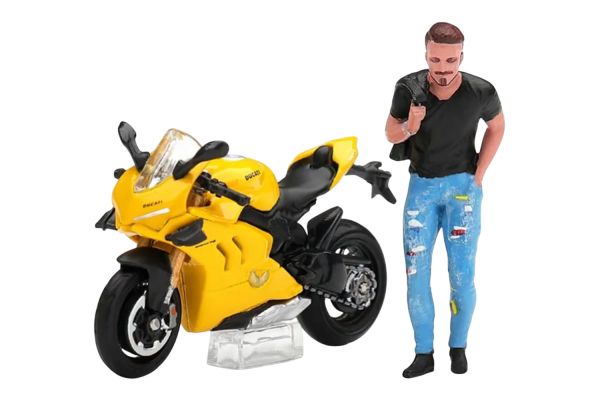 ***PREORDER MiniGT 1414 Ducati Panigale V4 S 2020 gelb mit Figur