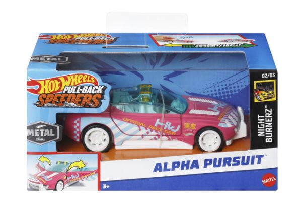 Hot Wheels HPR70 Alpha Pursuit pink Pull-Back Speeders Maßstab 1:43
