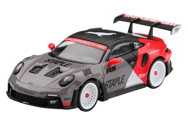 ***PREORDER MiniGT 1353 Porsche 911 (992) GT3 RS STAPLE x INOZETEK 2025 grau/rot