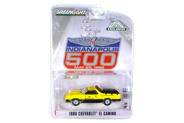 Greenlight 30311 Chevrolet El Camino "Indianapolis 500" gelb 1986 - Exclusive Maßstab 1:64 Modellaut