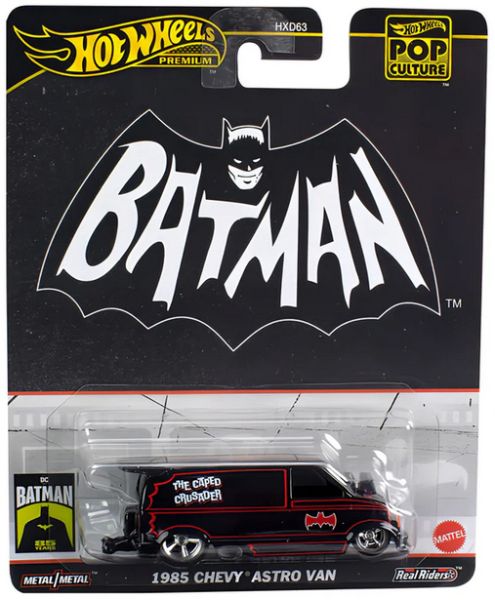 Hot Wheels HXD63-HVJ48 Chevy Astro Van 1985 "Batman" schwarz Maßstab ca. 1:64