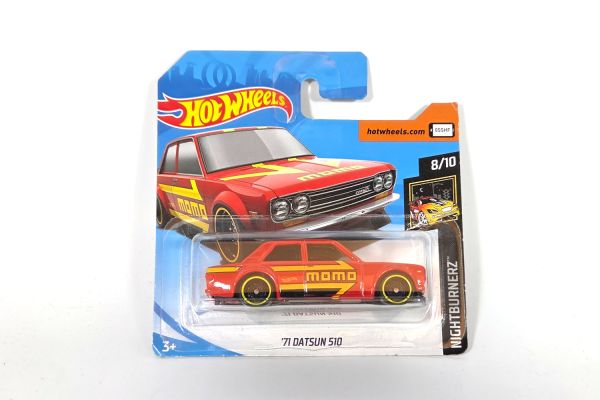 NOS! Hot Wheels FYD14 Datsun 510 momo rot 1971 - Blister
