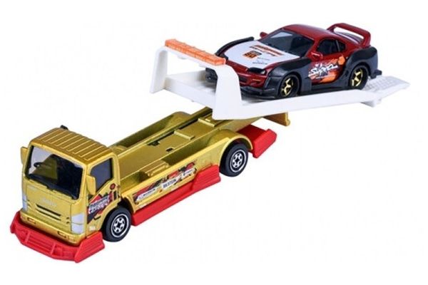 Majorette Isuzu NPR + Toyota Supra JZA80 gold metallic/rotbraun - JDM Legends
