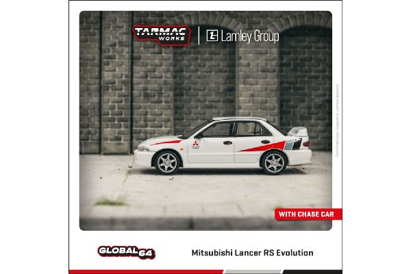 ***Tarmac T64G-048-RS Mitsubishi Lancer RS Evolution weiss Maßstab 1:64 Modellauto