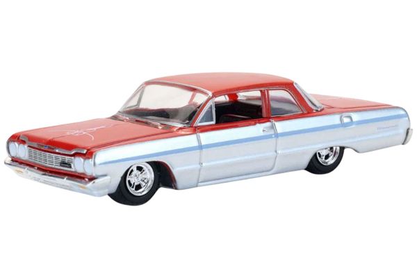 Greenlight 63080-B Chevrolet Biscayne Lowrider silber/rot 1964 - California Lowriders 1:64