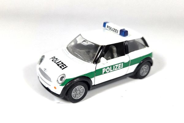 gebraucht! Siku 1330 (1315) Mini Cooper Polizei weiss/grün - ganz leicht bespielt
