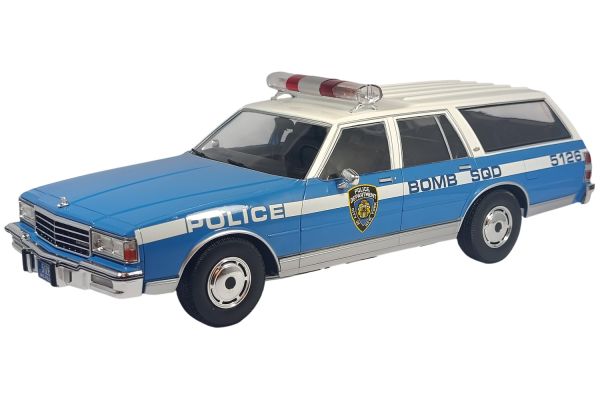 Modelcar Chevrolet Caprice Estate Wagon NYPD 1985 blau/weiss
