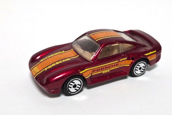 gebraucht! Hot Wheels Porsche 959 rot metallic 1987 ca. 1:64 - ganz leicht bespielt