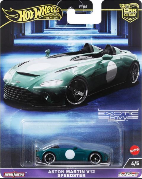 Hot Wheels FPY86-HKC78 Aston Martin V12 Speedster grün Exotic Envy 4/5 Maßstab ca. 1:64 Modellauto