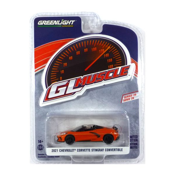 Greenlight 13310-F Chevrolet Corvette Stingray Convertible orange 2021 - GL Muscle 26 Maßstab 1:64 M