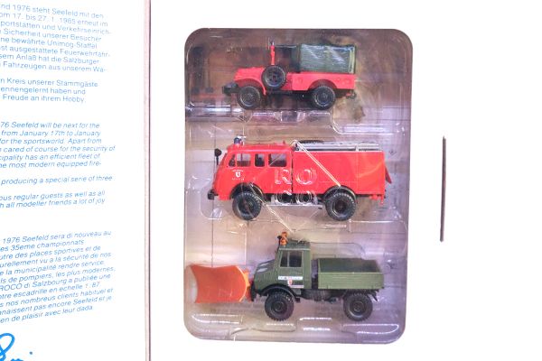 Roco H0 1333 Sonder-Auflage '85 Einsatzfahrzeuge Seefeld 3 teilig Set rot/grün Maßstab 1:87 Modellau