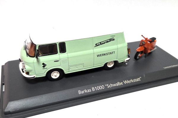 gebraucht! Schuco Barkas B1000 Schwalbe Werkstatt 1:43