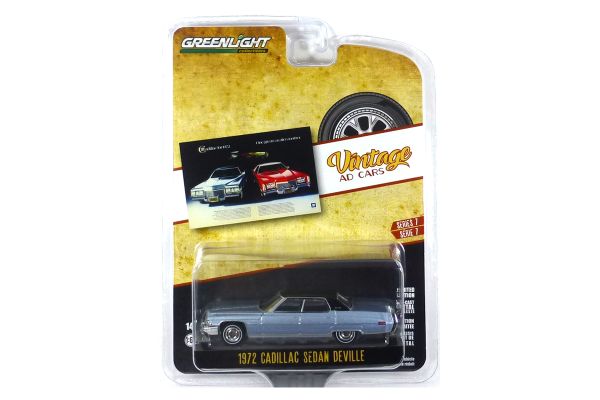 Greenlight 39100-D Cadillac Sedan DeVille hellblau metallic 1972 - Vintage AD Cars 7 Maßstab 1:64 Mo