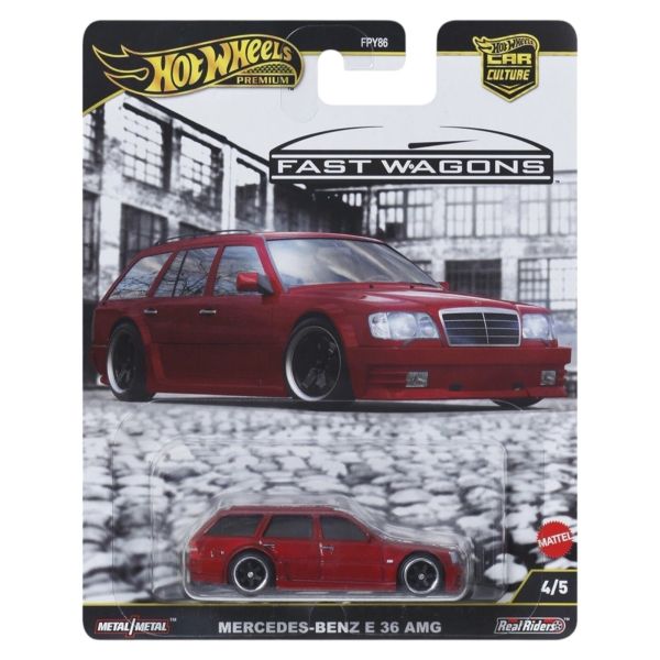 Hot Wheels FPY86-JBK69 Mercedes-Benz E36 AMG (W124) rot metallic Fast Wagons 4/5 1:64