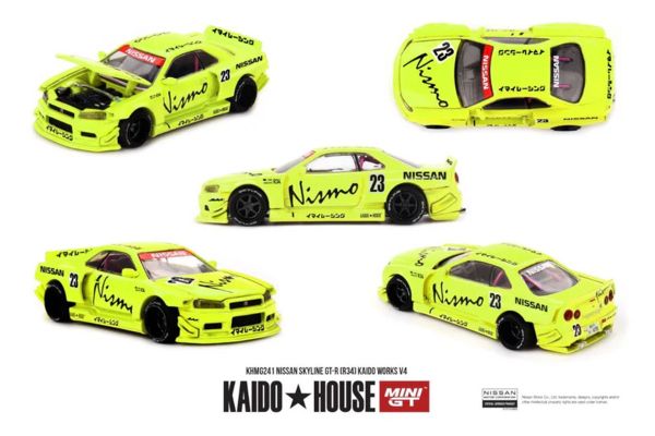 ***PREORDER Kaidohouse Nissan Skyline GT-R (R34) KAIDO Works V4 gelb