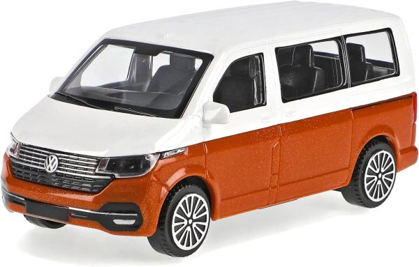 Bburago 30434 Volkswagen VW T6.1 Bus orange metallic/weiss 2020 Maßstab 1:43 Modellauto