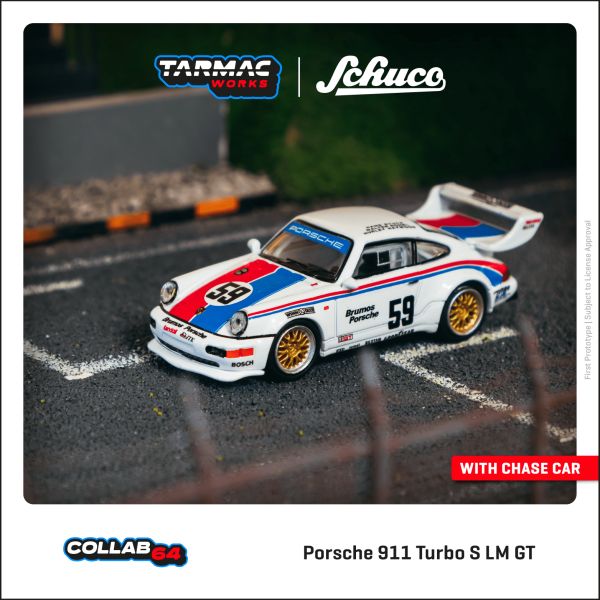 Tarmac T64S-009-93SEB Porsche 911 Turbo S LM GT 12H Sebring 1993 #59 Global64 Maßstab 1:64 Modellaut