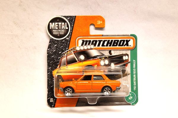 NOS! Matchbox DVN33 Datsun 510 Rally #9 orange metallic 1970 Blister
