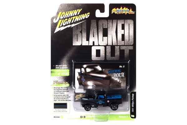 Johnny Lightning JLSF021A-5 Willys Pickup matt schwarz 1941 - Blacked Out Maßstab 1:64 Modellauto