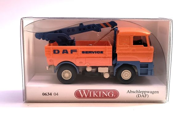 Wiking 063404 Abschleppwagen (DAF) "DAF Service" blau/orange Maßstab 1:87 Modellauto (NOS)