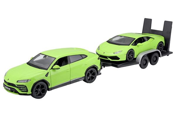 Maisto 32753 Lamborghini Urus mit Lamborghini Huracan grün Maßstab 1:24 Modellautos