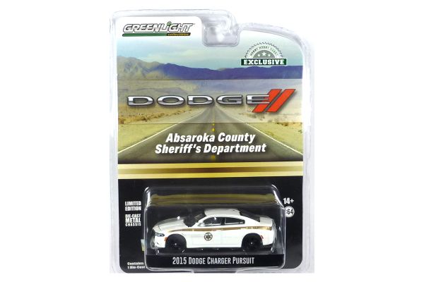 Greenlight 30335 Dodge Charger Pursuit "Absaroka County Sheriff" weiss 2015 - Exclusive Maßstab 1:64