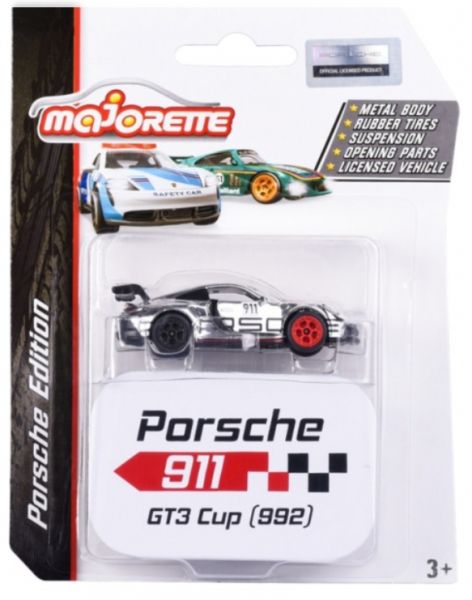 Majorette 212053161 Porsche 911 GT3 Cup (992) chrome silber Porsche Edition (209R) Maßstab 1:62 Mode