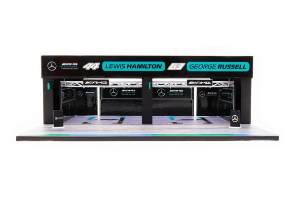 Tarmac T64D-001-AMG Pit Garage Diorama "Mercedes-AMG Petronas Formula One Team" Maßstab 1:64 Werksta