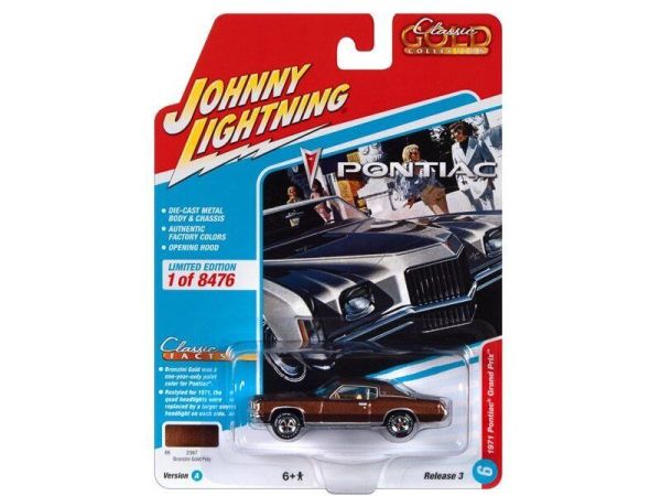 Johnny Lightning JLCG030A-6 Pontiac Grand Prix gold 1971 - Classic Gold 2022 R3 Maßstab 1:64 Modella