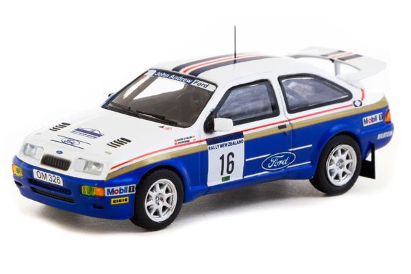 Tarmac Ford Sierra RS Cosworth "Rally Neuseeland 1989" weiss/blau Maßstab 1:64 T64-058-89NZR16