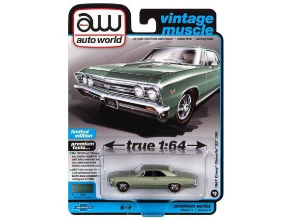 Autoworld AW64382B-4 Chevrolet Chevelle SS 396 grün metallic 1967 - Premium 2022 R4 Maßstab 1:64 Mod