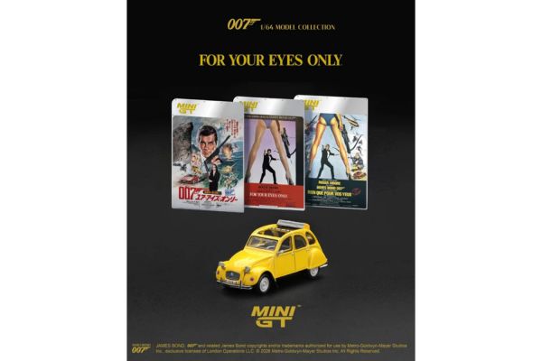 ***PREORDER MiniGT Citroen 2CV gelb 1981 James Bond - In tödlicher Mission (English Blister)