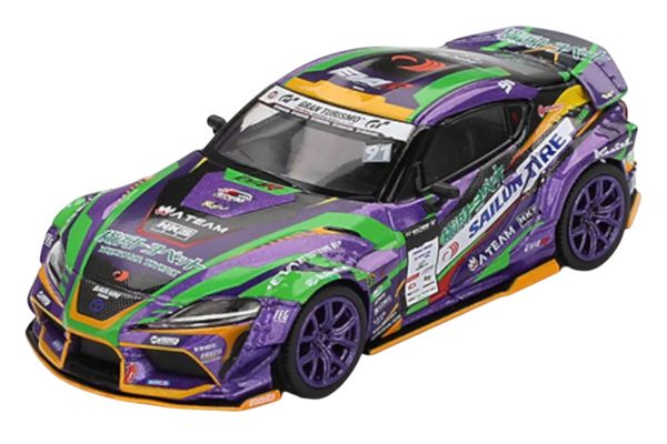 MiniGT 951 Toyota GR Supra Kuhl D1GP Evangelion Racing 2021 lila/grün 1:64