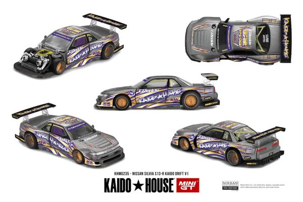 Kaidohouse 235 Nissan Silvia S13-R KAIDO DRIFT V1 grau 1:64