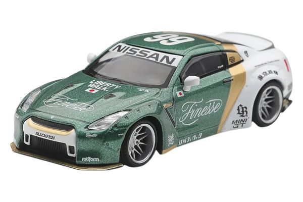 ***PREORDER MiniGT 1093 Nissan GT-R (R35) LB★WORKS Type 1 Custom Ducktail Auto Finesse 2025 grün/wei