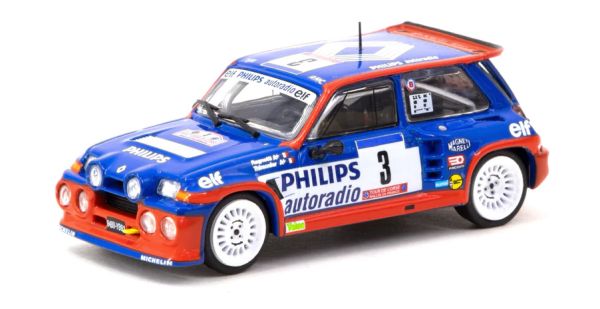 Tarmac T64-TL061-85TDC03 Renault 5 MAXI Turbo Tour de Corse - Rallye de France 1985 blau/rot Maßstab