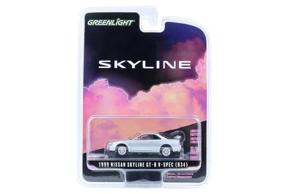 Greenlight 28160-E Nissan Skyline V-Spec (R34) silber 1999 - Anniversary 1:64