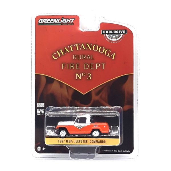 Greenlight 30269 Jeep Jeepster Commando &quot;Chattanooga&quot; rot/weiss 1967 - Exclusive Maßstab 1:64 Modell