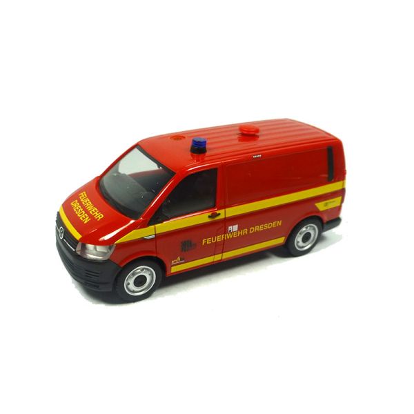 Herpa 095433 VW T6 Kasten "Feuerwehr Dresden" rot Maßstab 1:87