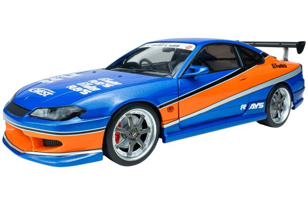 Solido Han's Nissan Silvia (S15) Spec-S Tokyo Drift Mona Lisa blau/orange - Fast & Furious 1:18